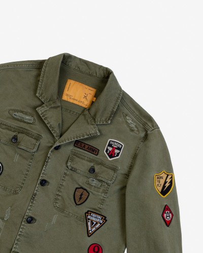 MILITARY OVERSHIRT WITH PATCHES