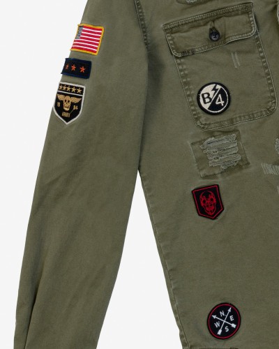 MILITARY OVERSHIRT WITH PATCHES