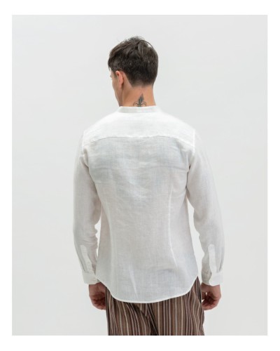 Mandarin Collar Linen Shirt