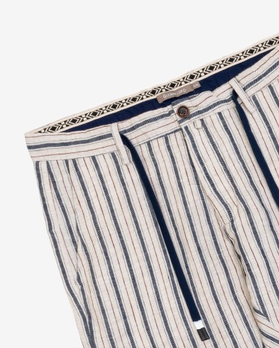 STRIPED LINEN TROUSERS