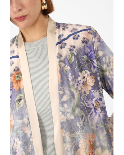 Floral patterned duster coat