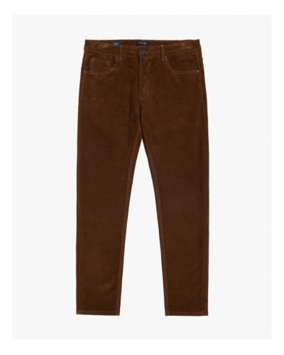 Regular fit chinos in velvet fabric