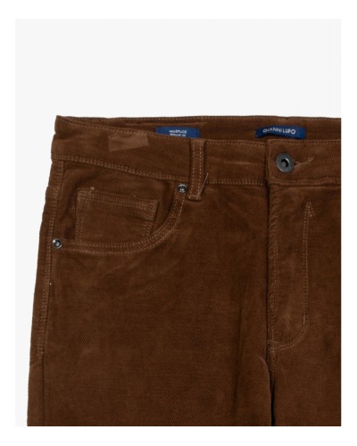 Regular fit chinos in velvet fabric