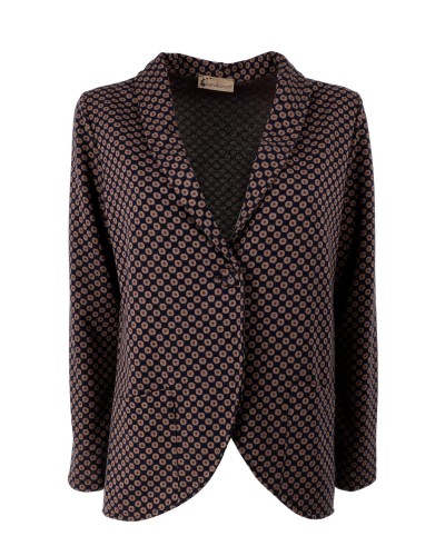 Jacket in soft jacquard fabric