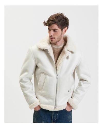 ECO LEATHER SHEARLING JACKET