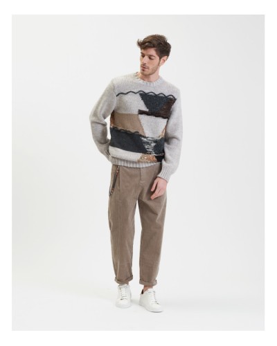 INTARSIA CREW NECK SWEATER