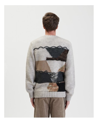 INTARSIA CREW NECK SWEATER