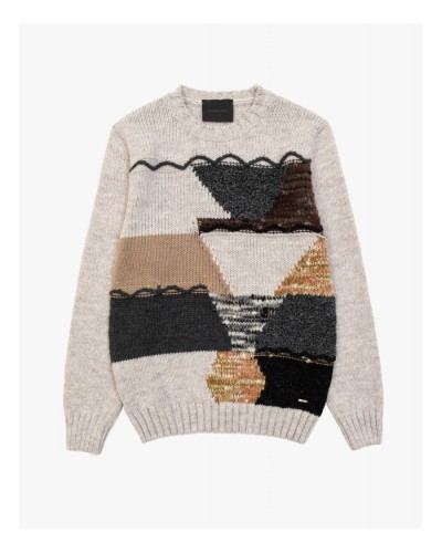 INTARSIA CREW NECK SWEATER