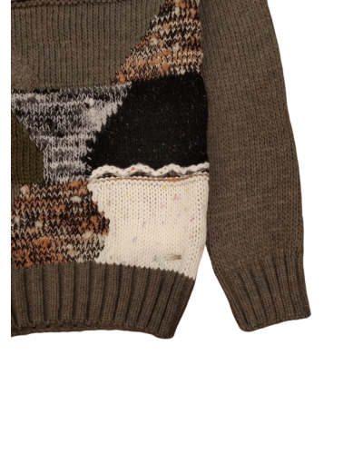 INTARSIA CREW NECK SWEATER