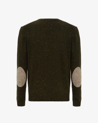 BUTTONED WOOL CREWNECK SWEATER