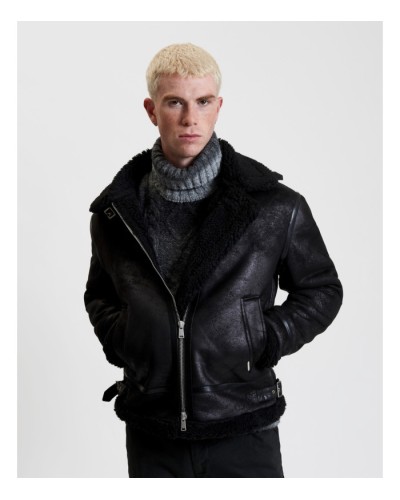 ECO LEATHER SHEARLING JACKET